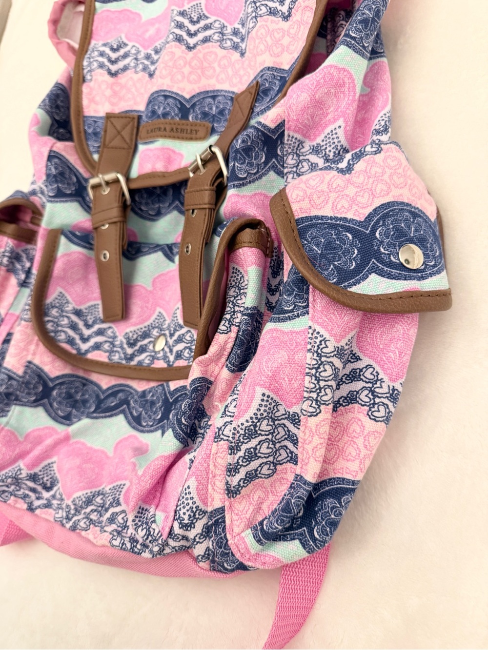 Laura Ashley Patterned Canvas Backpack - Picture 4 of 8